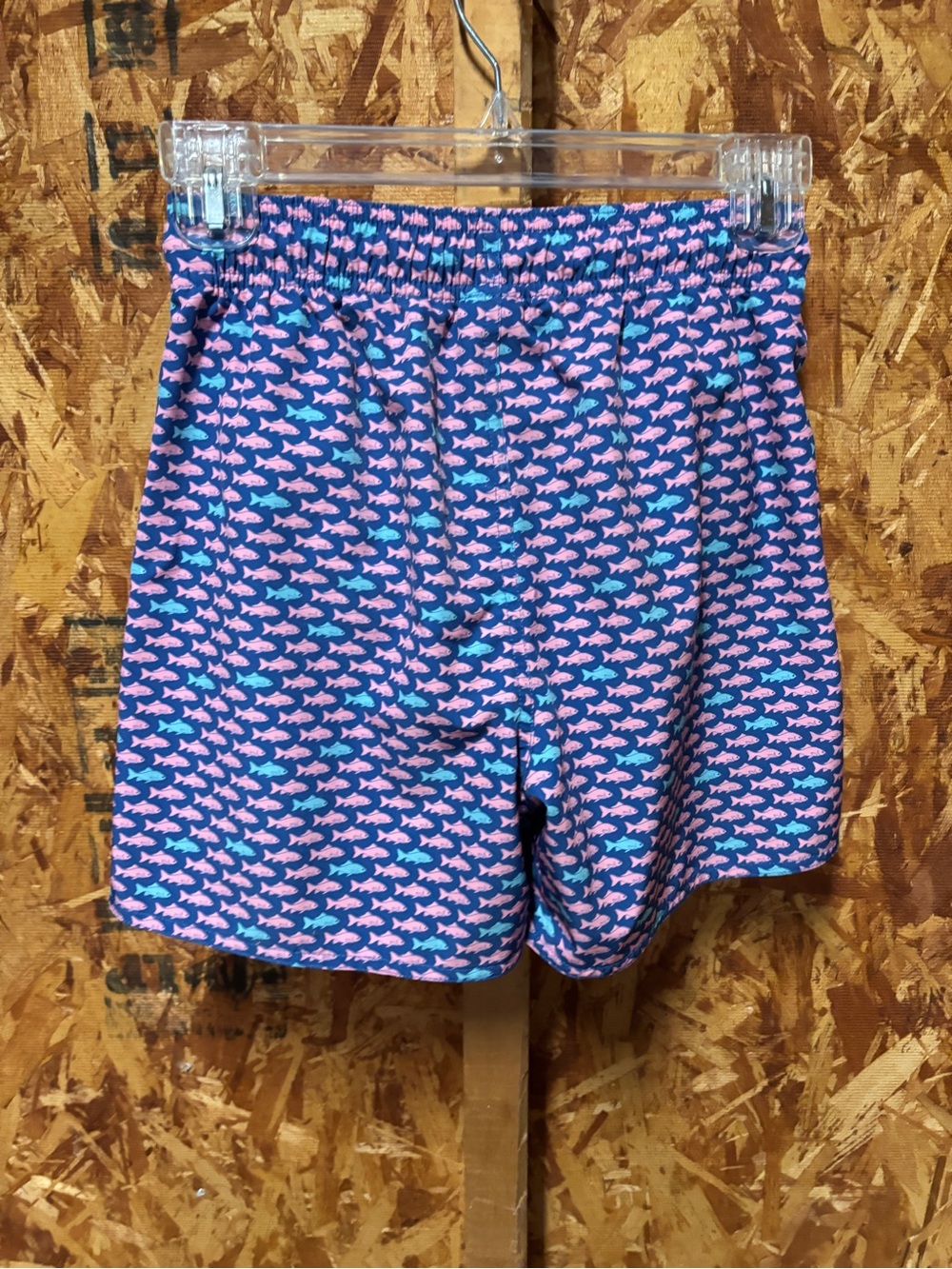 Class Club Navy Swim Shorts with Pink & Light Blue Fish Print - Picture 6 of 7